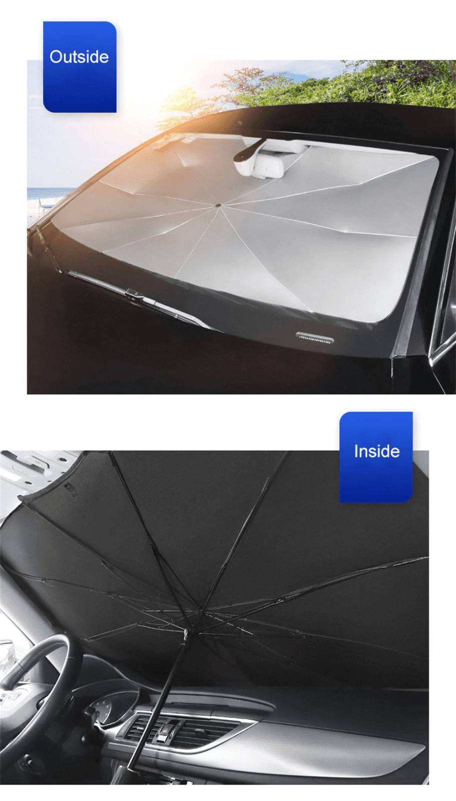image-51" Car Windshield Sun Shade Foldable Umbrella Front Window Cover