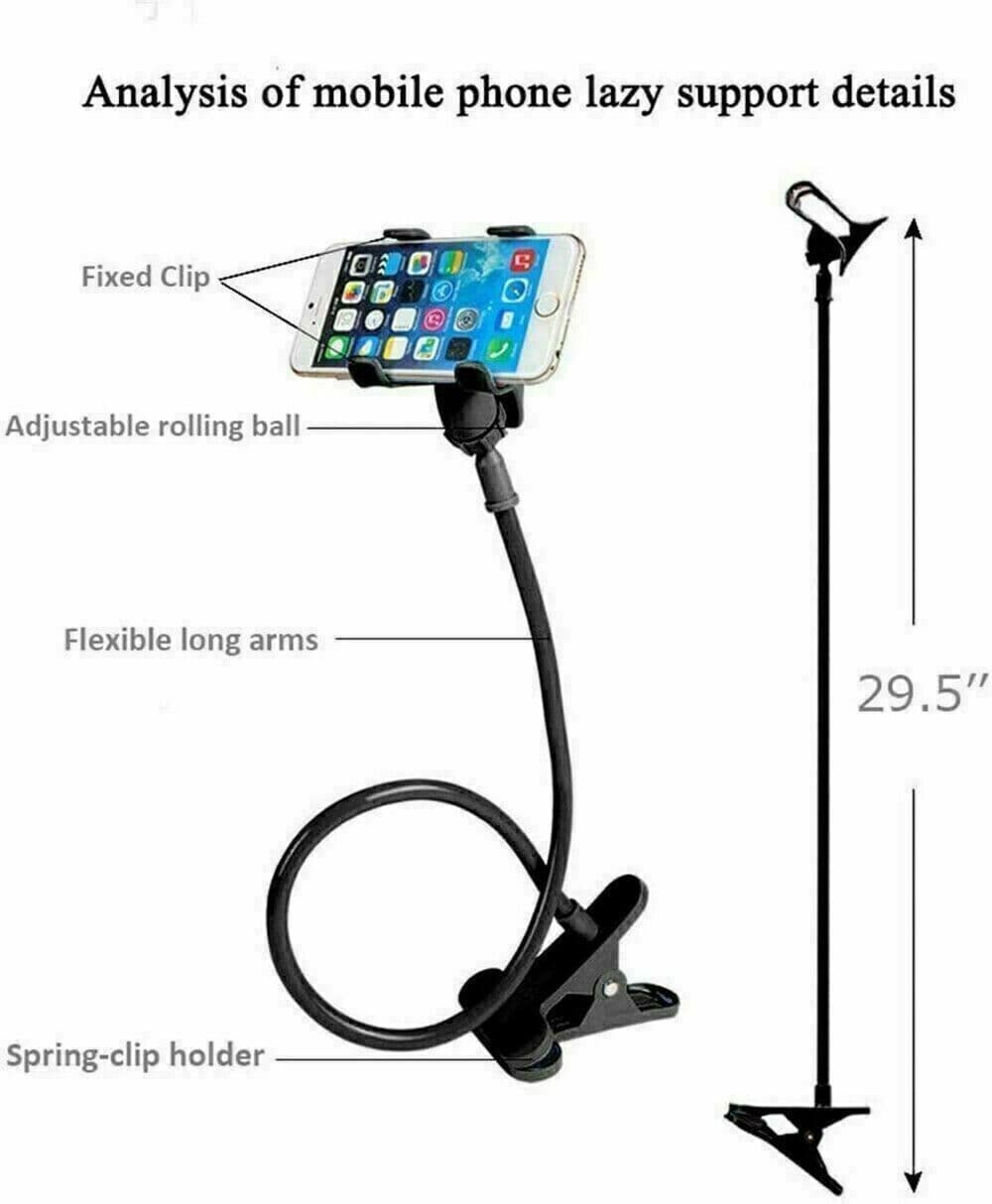 image-Universal Lazy Mobile Phone Gooseneck Stand Holder Flexible Bed Desk