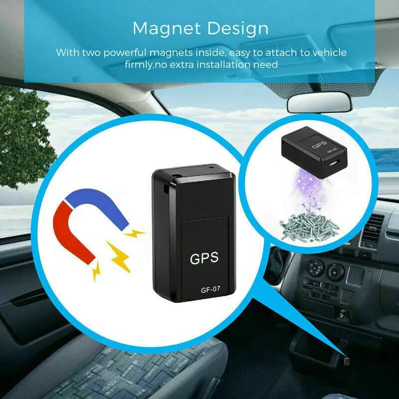 image-GF07 Mini Magnetic GPS Tracker Real-time Car Truck Vehicle Locator GSM