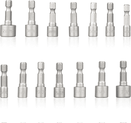 image-14 PCS Power Nut Driver Bit Set Quick Change MM & SAE Impact 1/4" Hex