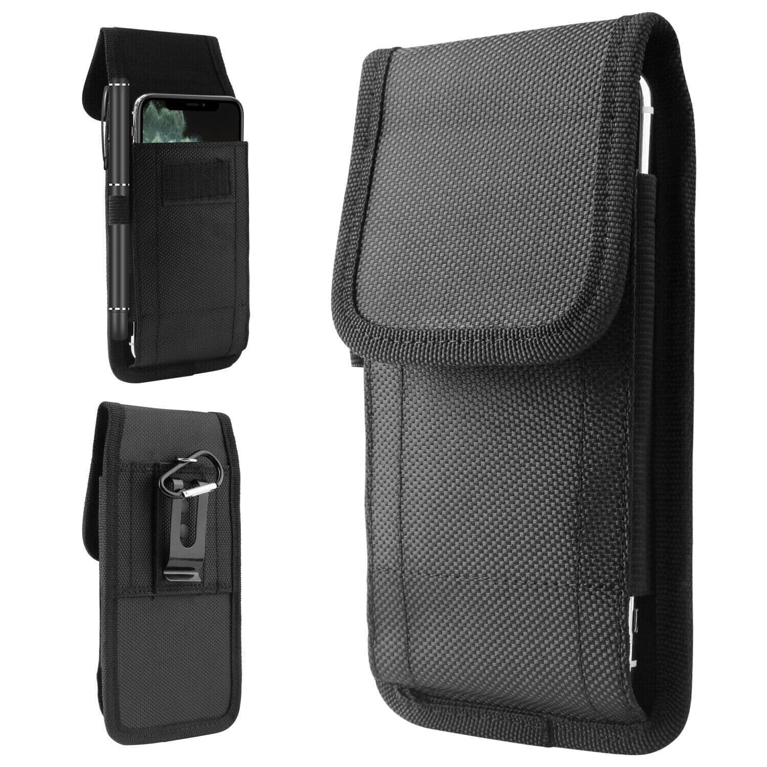 image-Vertical Cell Phone Holster Pouch Wallet Case With Belt Clip For
