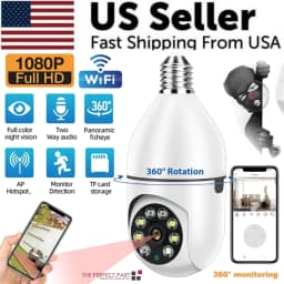 image-360° 1080P IP E27 Light Bulb Camera Wi-Fi IR Night Smart Home Wireless