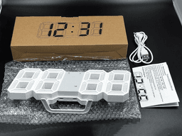 image-Digital 3D LED Big Wall Desk Alarm Clock Snooze 12/24 Hours Auto