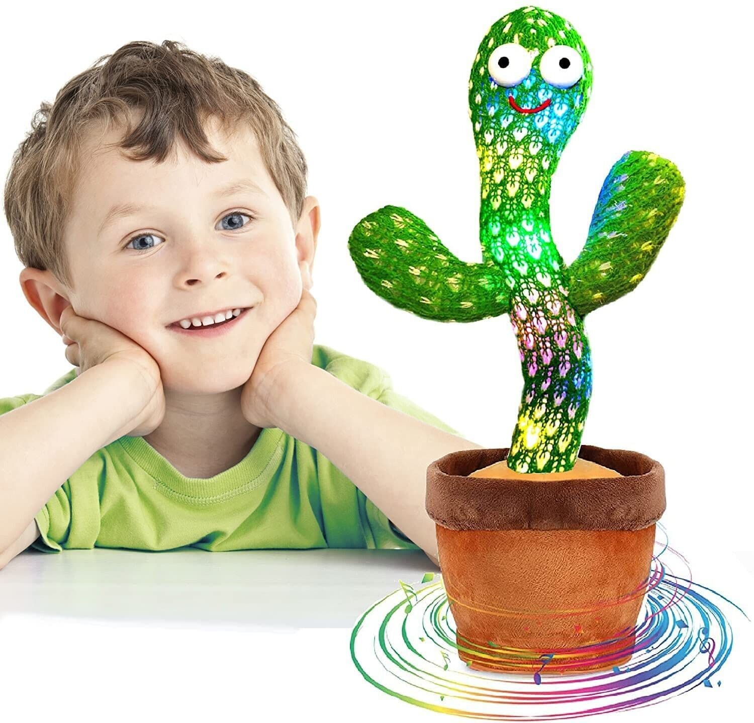 image-Dancing Cactus Plush Toy Doll Electronic Recording Shake With Song