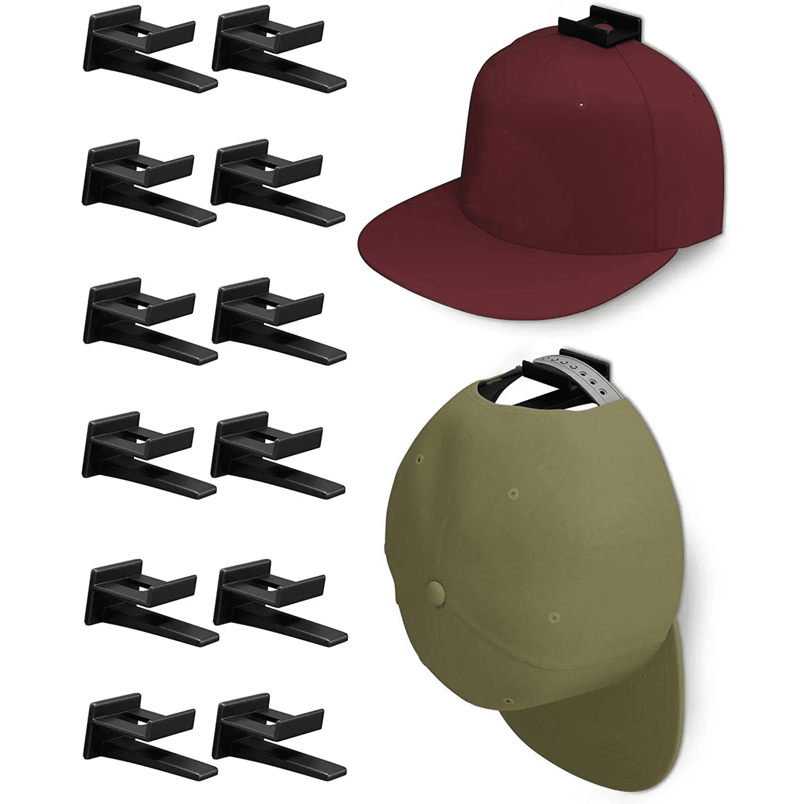 image-Baseball Cap Hat Rack Wall Door Hanger Holder Storage Organize 12