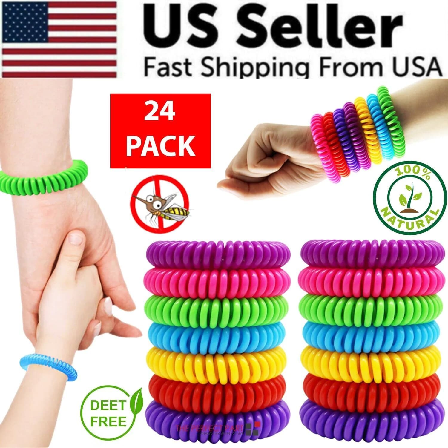 image-24 Pack Anti Bug Insect Pest Repellent Bracelet Wrist Band Natural