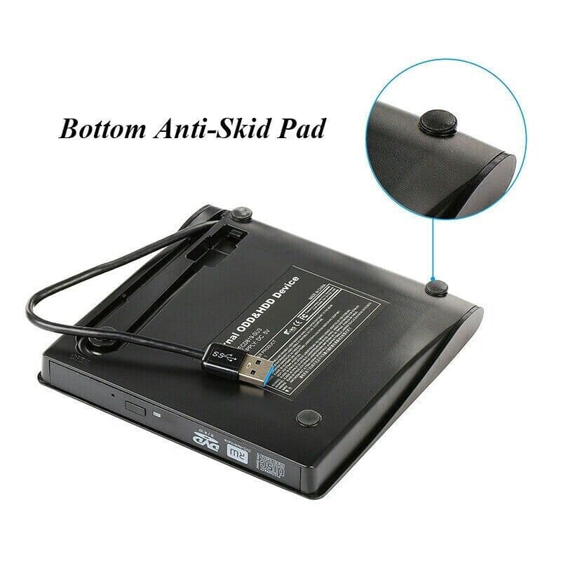 image-Slim External CD DVD RW Drive USB 3.0 Writer Burner Player Black For