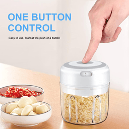 image-Electric 300ML Garlic Press Chopper Chili Onion Fruits Meat Mincer