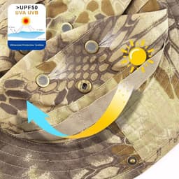 image-Boonie Bucket Hats Outdoor Fishing Hunting Wide Brim Mesh Camo Safari
