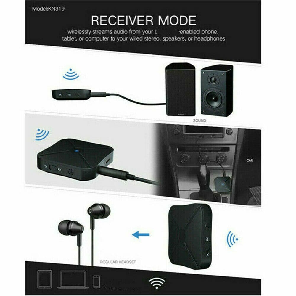 image-2in1 Bluetooth Transmitter Receiver Wireless Adapter TV Home Stereo