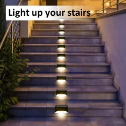 image-8 Pack New Solar Deck Lights Outdoor Waterproof LED Steps Lamps For