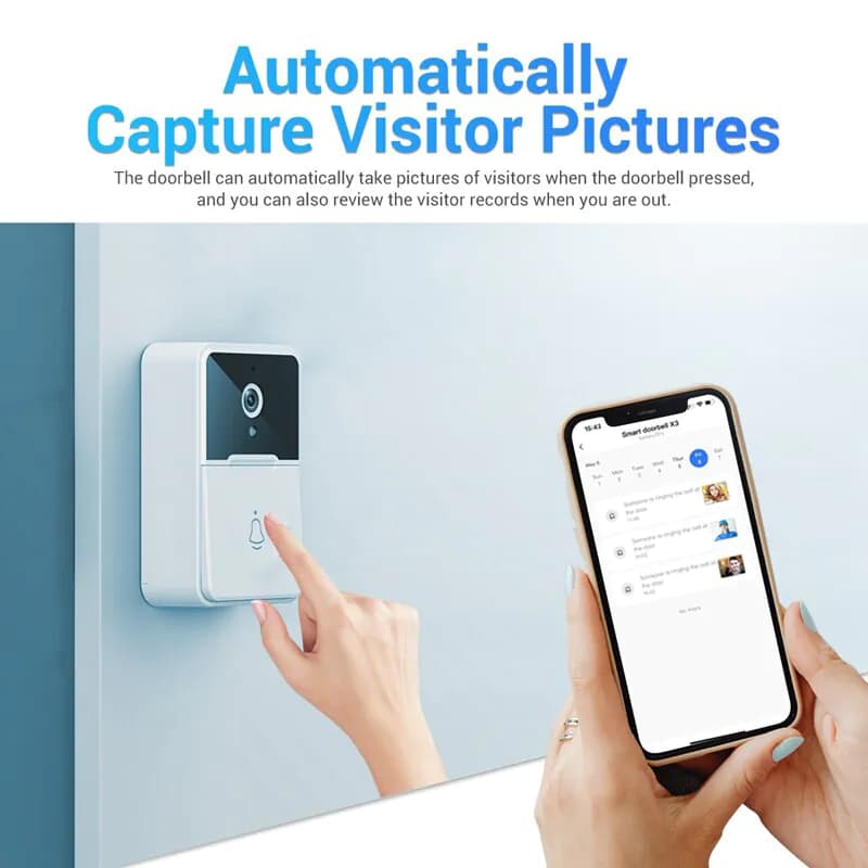 image-Wireless Security Smart WiFi Doorbell Intercom Video Camera Door Ring