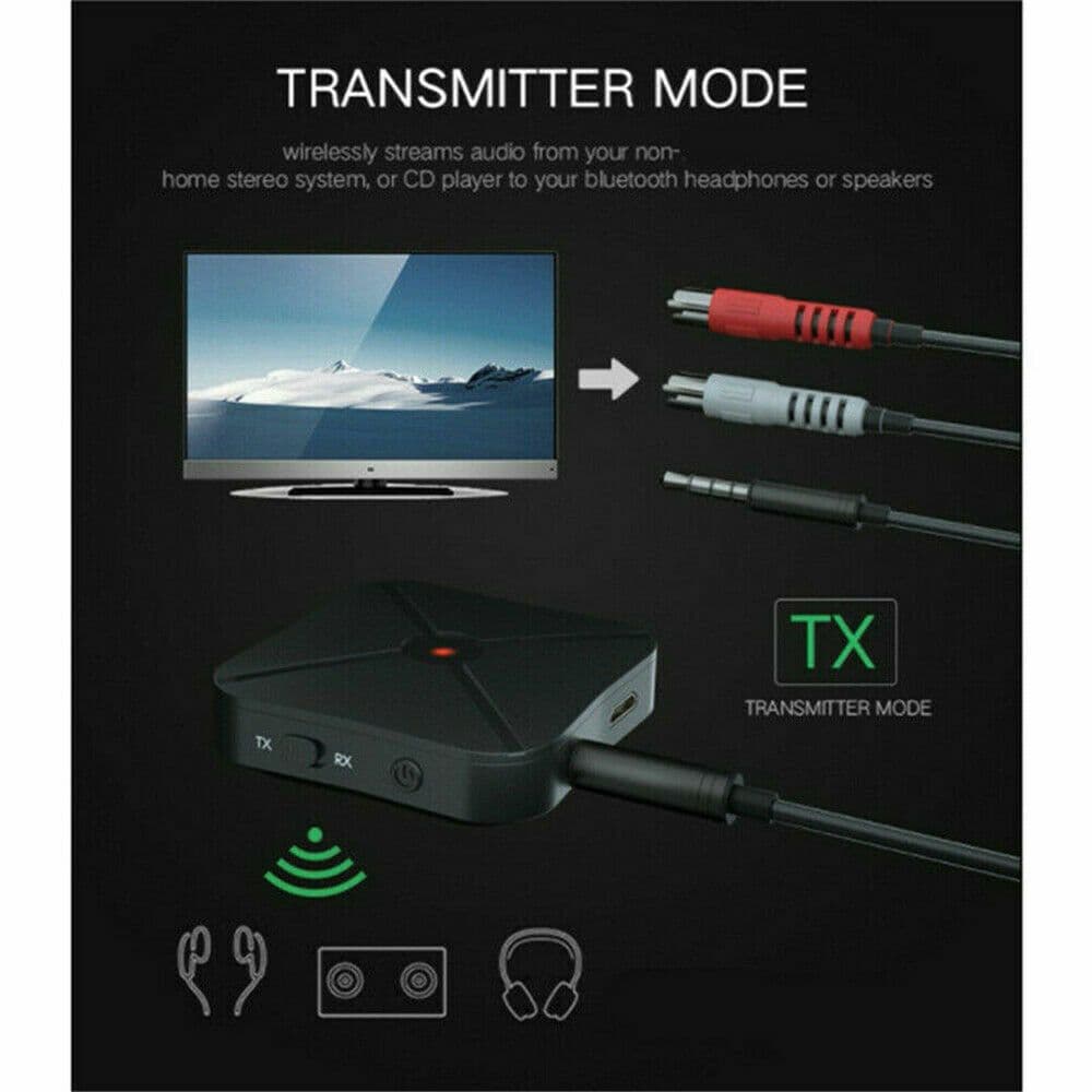image-2in1 Bluetooth Transmitter Receiver Wireless Adapter TV Home Stereo