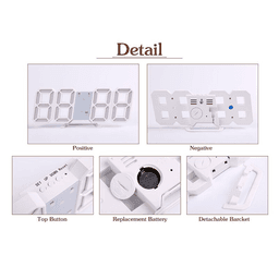 image-Digital 3D LED Big Wall Desk Alarm Clock Snooze 12/24 Hours Auto
