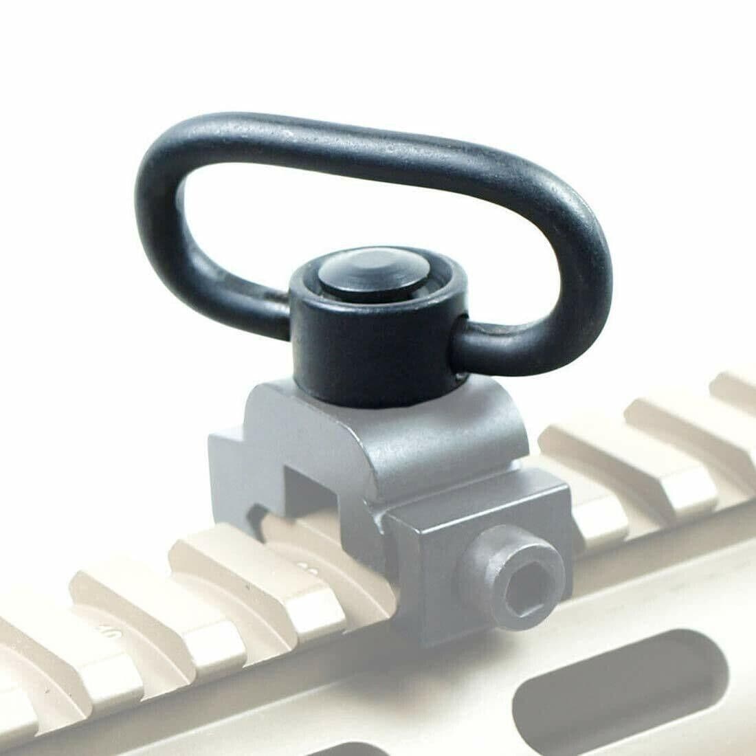 image-2PCS Heavy Duty Flush Push Button Quick Detach 1.25" Rifle QD Sling