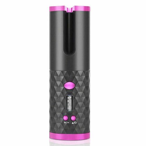image-Hair Curler LCD Cordless Auto Rotating Waver Curling Iron Ceramic