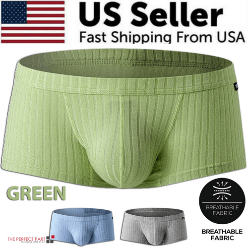 image-Men's Sexy Underwear Low waist Briefs U Pouch Boxers Striped Shorts