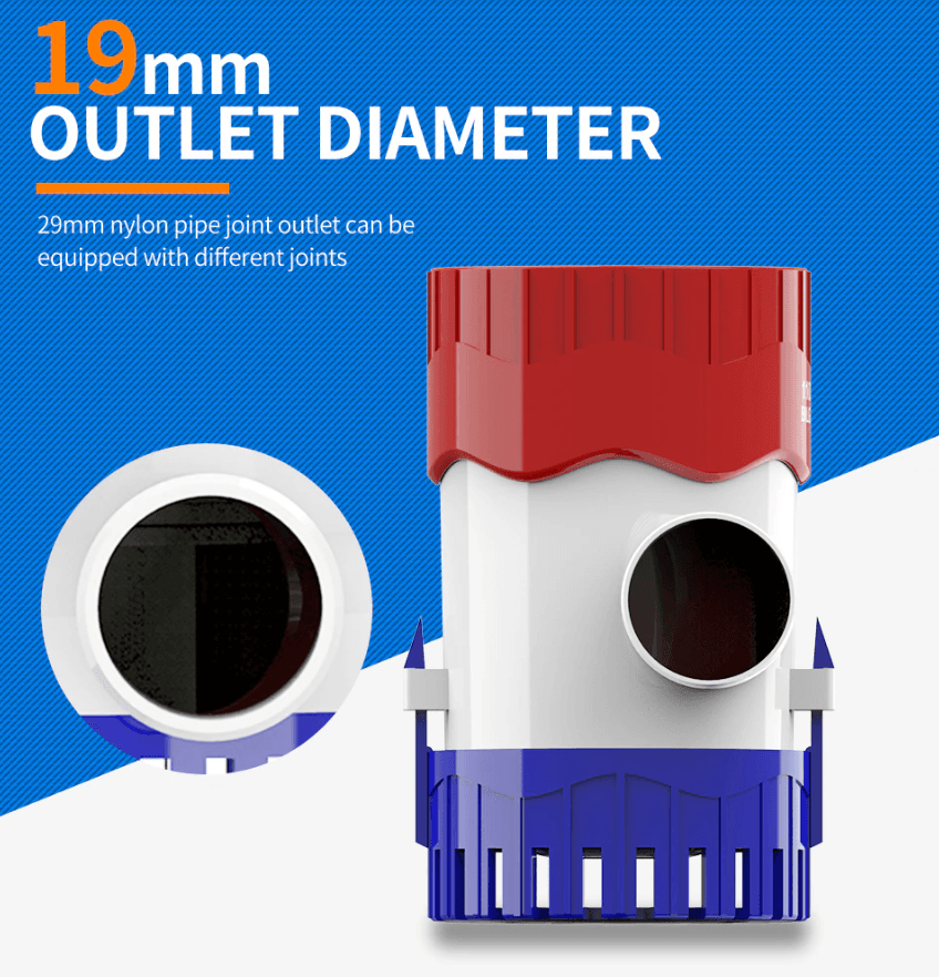 image-1100GPH 12V Electric Marine Submersible Bilge Sump Water Pump For Boat