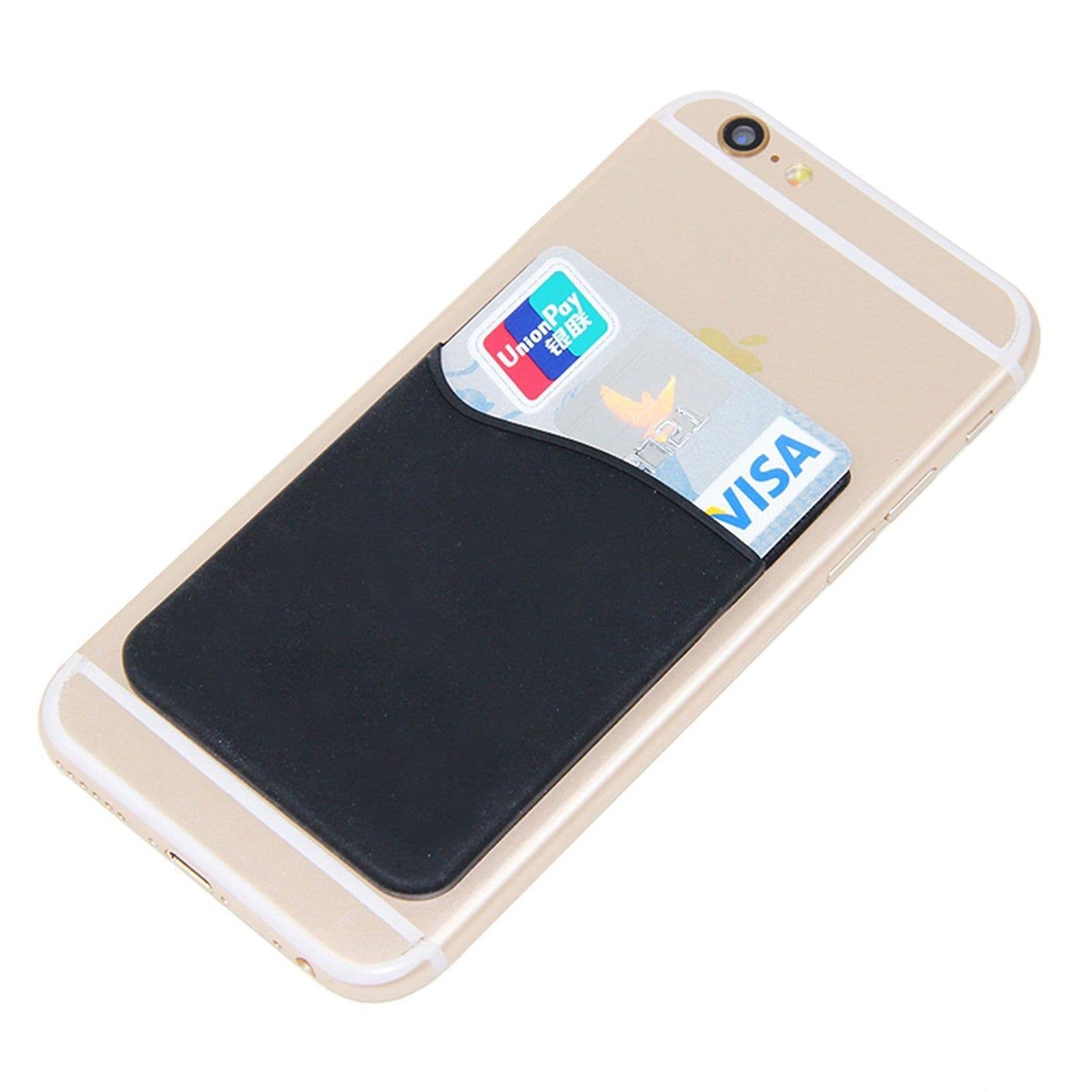 image-5x Silicone Credit Card Holder Cell Phone Wallet Pocket Sticker