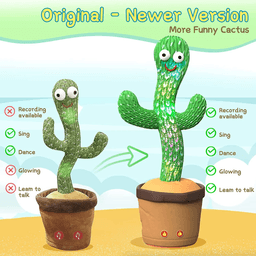 image-Dancing Cactus Plush Toy Doll Electronic Recording Shake With Song