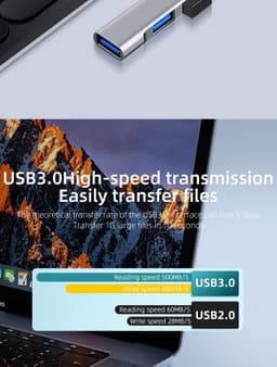 image-USB-C Type C to USB 3.0 4 Port Hub Splitter For PC Mac Phone MacBook