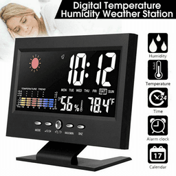 image-LED Digital Alarm Clock Snooze Calendar Thermometer Hygrometer Weather