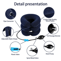 image-Cervical Neck Traction Device Collar Brace Support Pain Relief