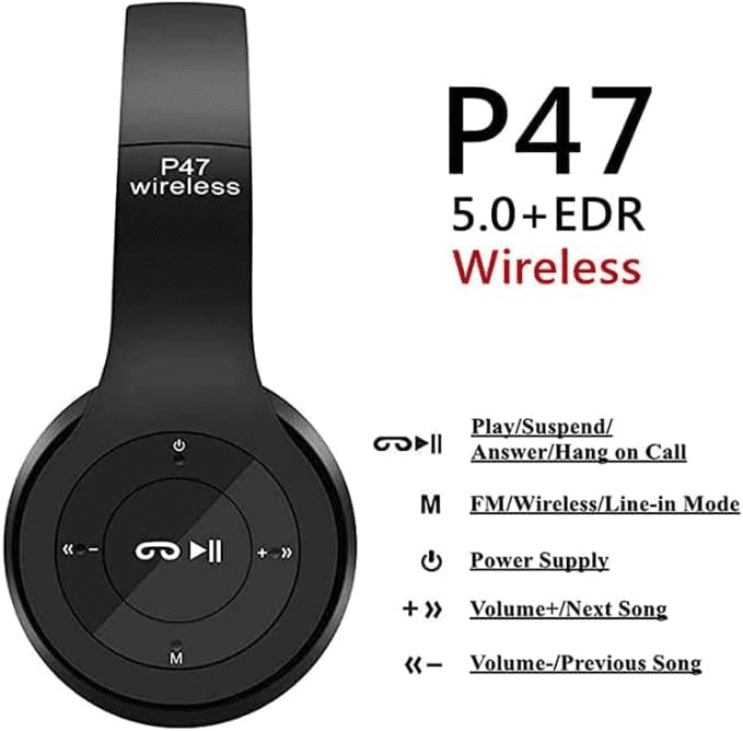 image-Wireless Bluetooth 5.0 Headphones Headset Over-Ear FM Radio MIC