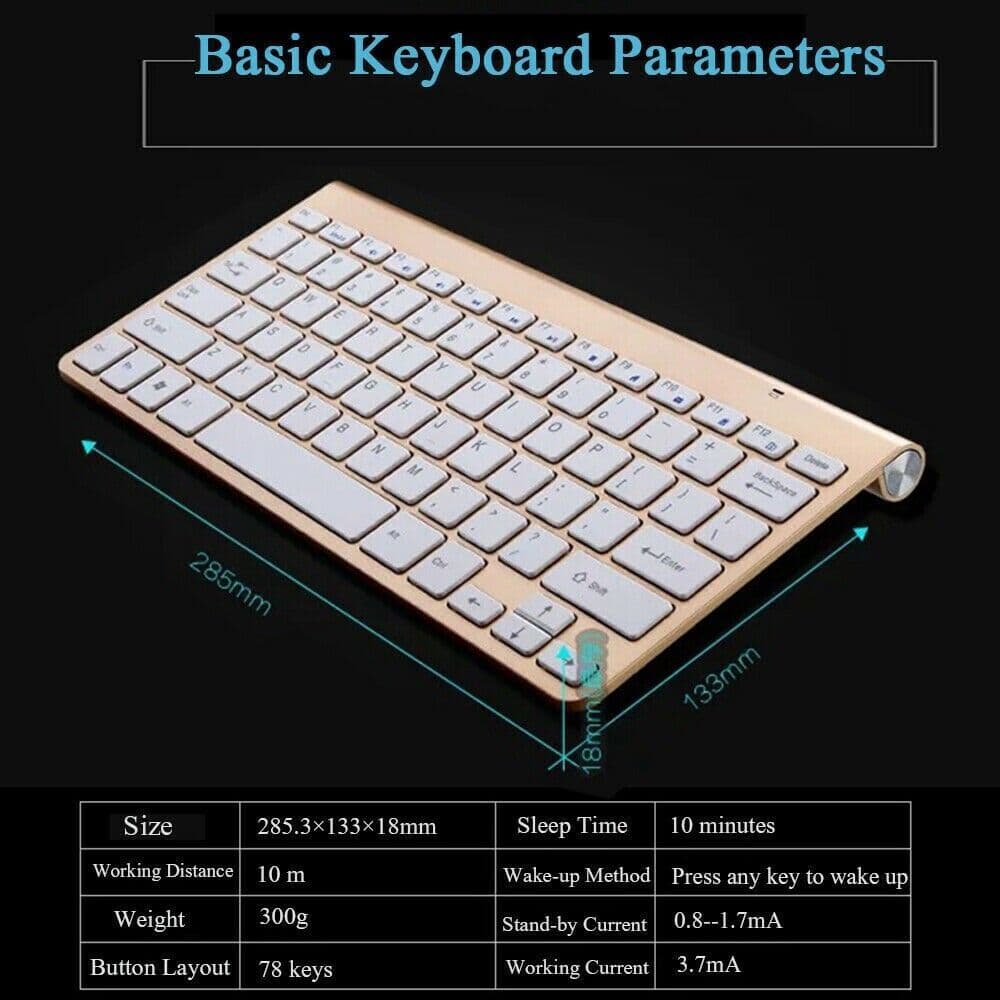 image-Mini Wireless Keyboard And Mouse Set Waterproof 2.4G For Mac Apple PC