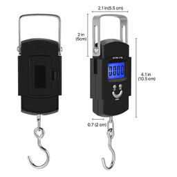image-Portable Fish Scale Travel LCD Digital Hanging Luggage Electronic