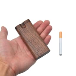 image-Wooden Dugout Pipe Self Cleaning Metal Bat Poker Smoking Pipe One