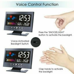 image-LED Digital Alarm Clock Snooze Calendar Thermometer Hygrometer Weather