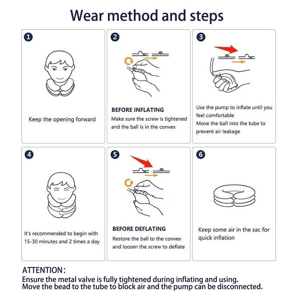 image-Cervical Neck Traction Device Collar Brace Support Pain Relief