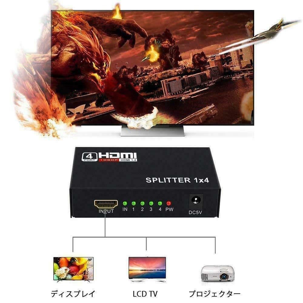 image-4 Port HDMI 4K Hub Multi Splitter & Amplifier For 3D HDTV 1080P 1X4 1