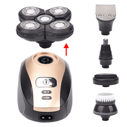 image-5-in-1 Rotary Electric Shaver 4D Rechargeable Bald Head Hair Beard