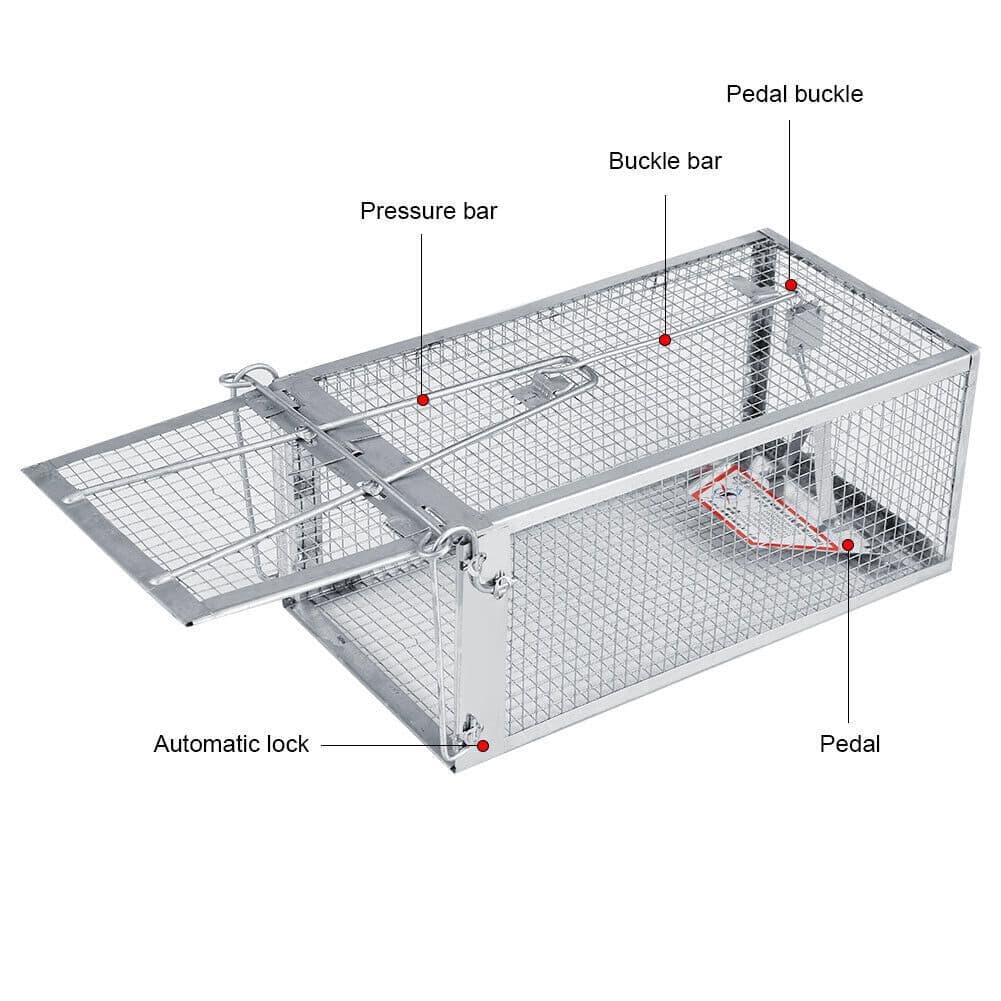 image-USA Mouse Trap Rat Trap Rodent Trap Live Catch Cage, Easy to Set Up