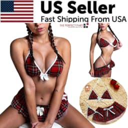 image-Sexy Lingerie School Girl Sleepwear Dress Nightwear Underwear Babydoll