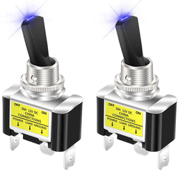 image-3Pcs 12V 30A Blue LED Light Toggle Rocker ON/OFF Switch 3Pin Marine