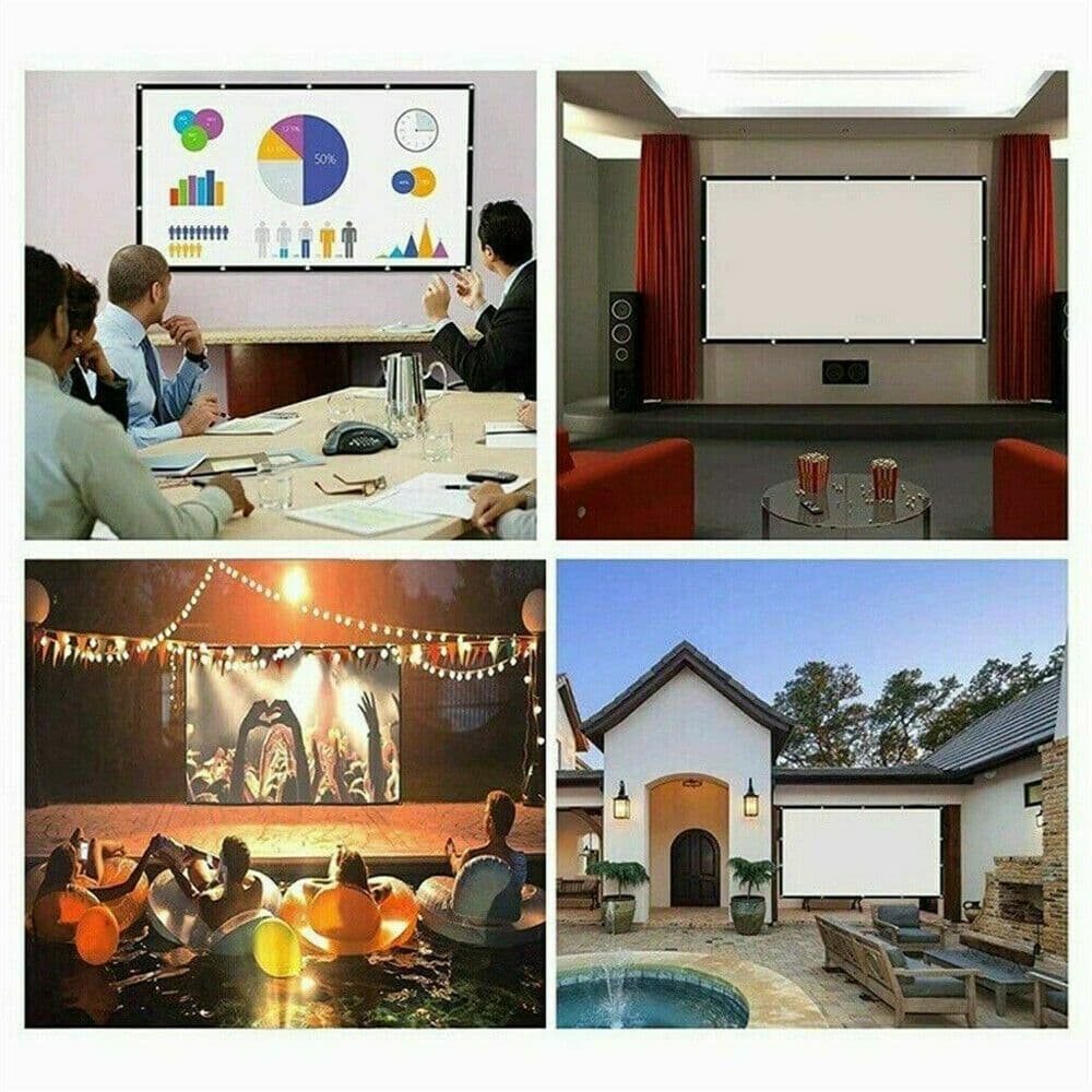 image-Portable Foldable Projector Screen 16:9 HD Outdoor Home Cinema Theater