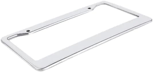 image-2PCS Chrome Stainless Steel Metal License Plate Frame Tag Cover With