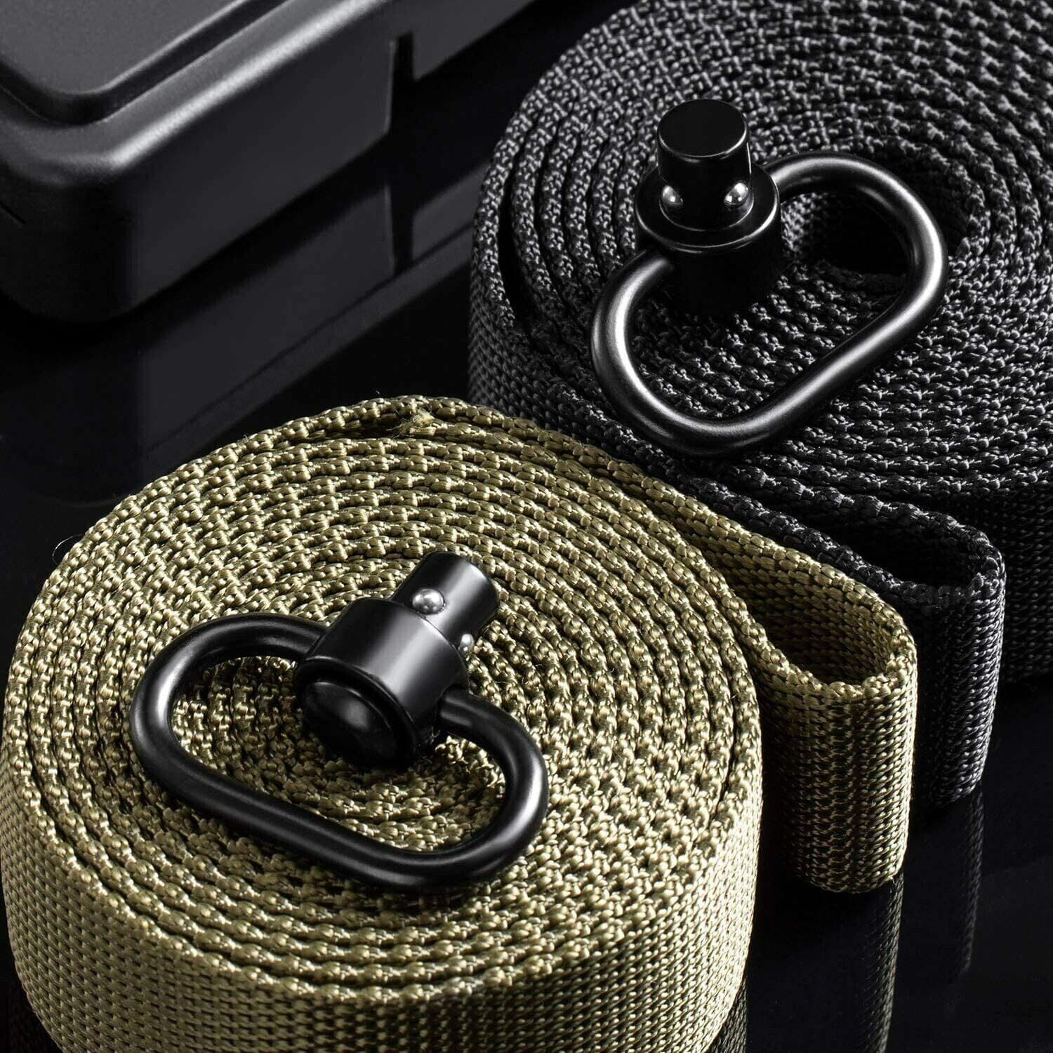 image-2PCS Heavy Duty Flush Push Button Quick Detach 1.25" Rifle QD Sling