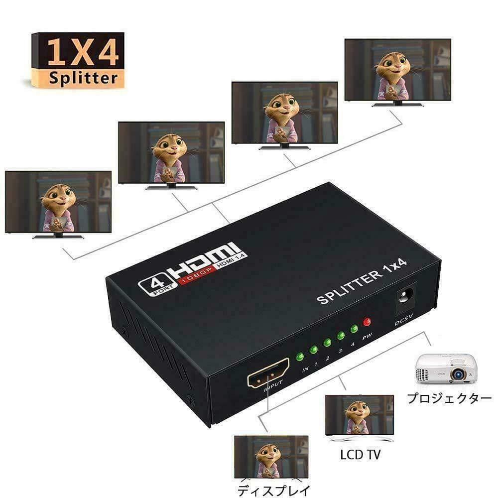 image-4 Port HDMI 4K Hub Multi Splitter & Amplifier For 3D HDTV 1080P 1X4 1