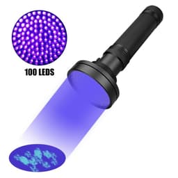 image-UV Ultraviolet Light 100 LED Flashlight BlackLight 395nM Inspection