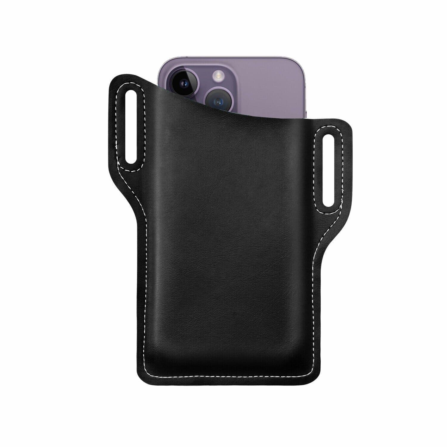 image-Men Cell Phone Belt Pack Bag Loop Waist Holster Pouch Case Leather