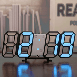 image-Digital 3D LED Big Wall Desk Alarm Clock Snooze 12/24 Hours Auto