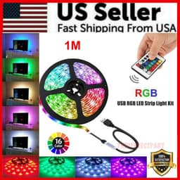image-5V USB LED Strip Lights TV Back Light 5050 RGB Colour Changing with