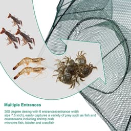image-Fishing Bait Trap Crab Net Crawdad Shrimp Cast Dip Cage Fish Minnow
