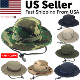 image-Boonie Bucket Hats Outdoor Fishing Hunting Wide Brim Mesh Camo Safari