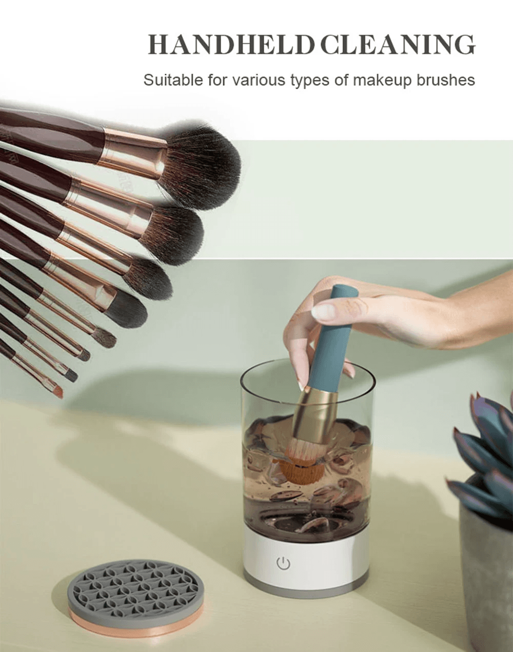 image-Automatic Brush Cleaner Electric Makeup Brush Cleaning Machine Fast