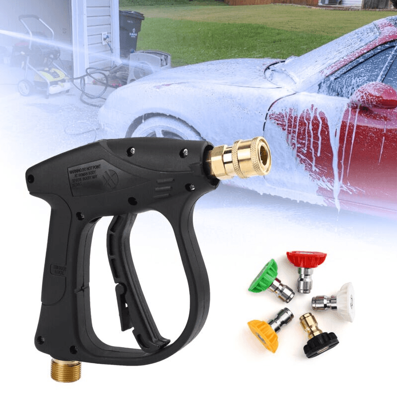 image-1/4" High Pressure Washer Gun 4000 PSI Car Wash Foam Spray Short Wand